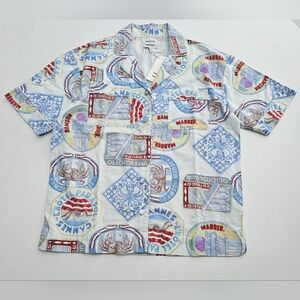 Damson Madder Chlo Linen Blend Button Down  Shirt